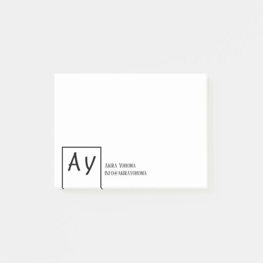 Persoonlijk of klein bedrijf met monogram post-it® notes (Voorkant)