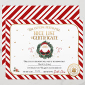 Persoonlijk Officieel Nice List Certificaat (Voorkant / Achterkant)