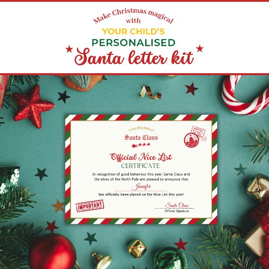 Persoonlijk Officieel Nice List-certificaat van Si Kaart