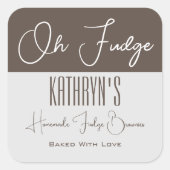 Persoonlijk "Oh Fudge"-voedsel label (Voorkant)
