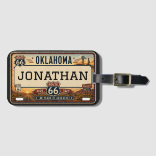 Persoonlijk Oklahoma Route 66-ontwerp Bagagelabel