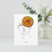 Persoonlijk oktober geboortebloem portret briefkaart (Staand voorkant)