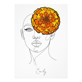 Persoonlijk oktober geboortebloem portret foto afdruk