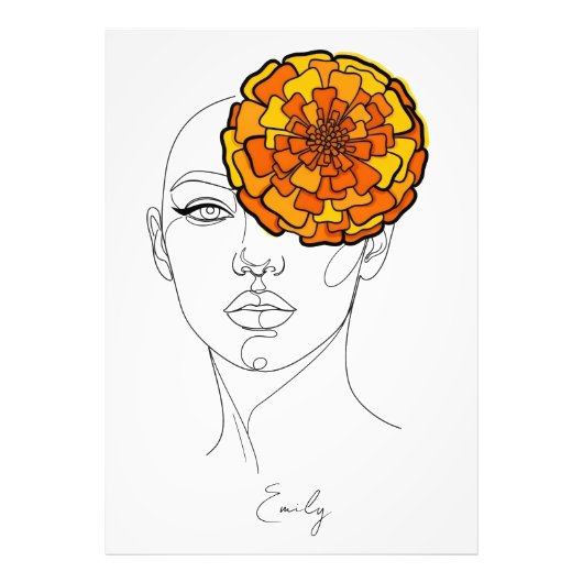 Persoonlijk oktober geboortebloem portret foto afdruk (Voorkant)