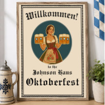 Persoonlijk Oktoberfest welkomstbord Beiers paar