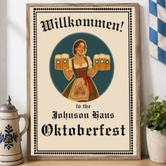 Persoonlijk Oktoberfest welkomstbord Beiers paar Perfect Poster