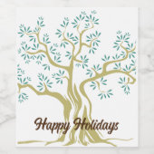 Persoonlijk Olijfboom Wijnlabel – Op Maat Rustiek Wijn Etiket (Enkel label)