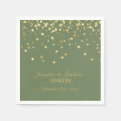 Persoonlijk OLIVE SAGE GREEN Gold Wedding Servet (Voorkant)