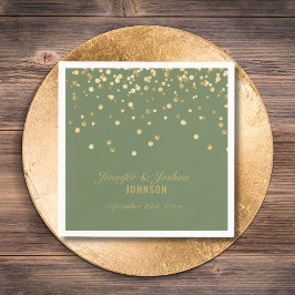 Persoonlijk OLIVE SAGE GREEN Gold Wedding Servet