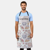 Persoonlijk oma kawaii hart bakken crew cadeau schort (Gedragen)