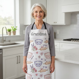 Persoonlijk oma kawaii hart bakken crew cadeau schort