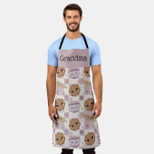 Persoonlijk oma schort Kawaii koekje Gingham  (Gedragen)