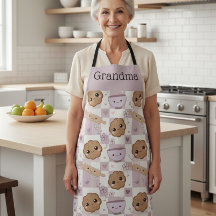 Persoonlijk oma schort Kawaii koekje Gingham 