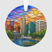 Persoonlijk Omaha-acrylornament, Aangepaste Nebras Ornament (voorkant)