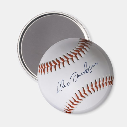 Persoonlijk ondertekend honkbal magneet (Voorkant / Achterkant)