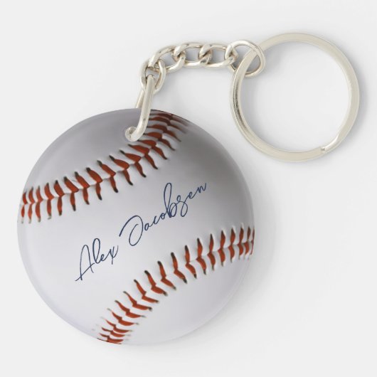 Persoonlijk ondertekend honkbal sleutelhanger (Achterkant)