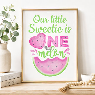 Persoonlijk 'One in a Melon' verjaardags welkomstb Poster