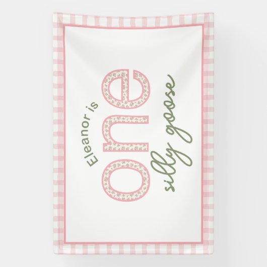 Persoonlijk "One Silly Goose" Feestbord - Banner (Verticaal)