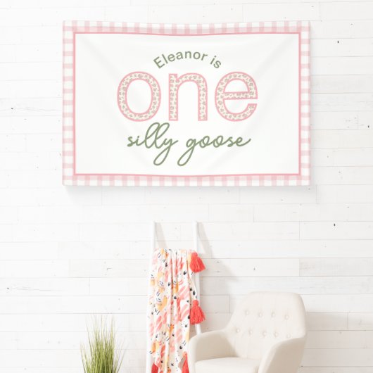 Persoonlijk "One Silly Goose" Feestbord - Banner (Insitu)