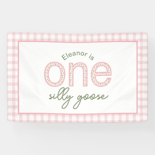 Persoonlijk "One Silly Goose" Feestbord - Banner (Horizontaal)