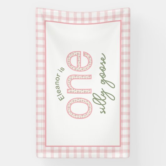 Persoonlijk "One Silly Goose" Feestbord - Banner (Verticaal)