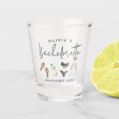 Persoonlijk Onthutsfeest in Zomer Neutraal Shot Glas (Voorkant)