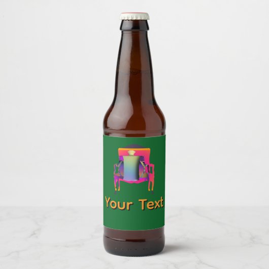 Persoonlijk ontwerp abstracte stoel bierfles bier etiket (Voorkant)