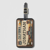 Persoonlijk ontwerp California Route 66 Bagagelabel (Voorkant (verticaal))
