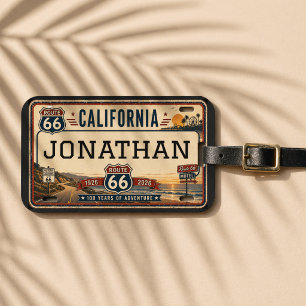 Persoonlijk ontwerp California Route 66 Bagagelabel