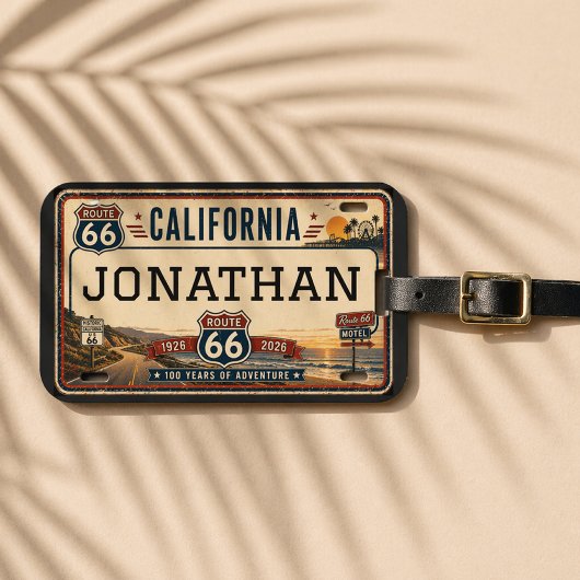 Persoonlijk ontwerp California Route 66 Bagagelabel