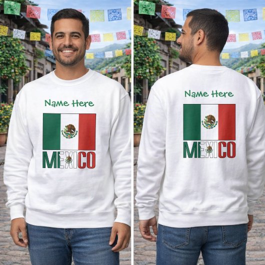 Persoonlijk Ontwerp Heren Mexico Vlag Trui