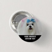 Persoonlijk ontwerp met foto en tekst in kleine cu ronde button 3,2 cm (Voorkant /achterkant)