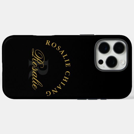 Persoonlijk ontwerp met monogram en naam Case-Mate iPhone case (Achterkant (horizontaal))