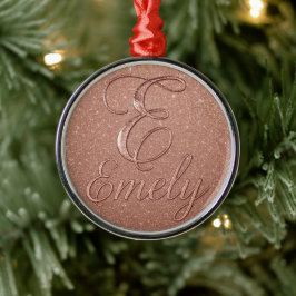 Persoonlijk ontwerp met roze gouden glitter naam – metalen ornament