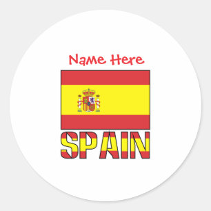 Persoonlijk ontwerp met Spaanse vlag en erfgoed Ronde Sticker