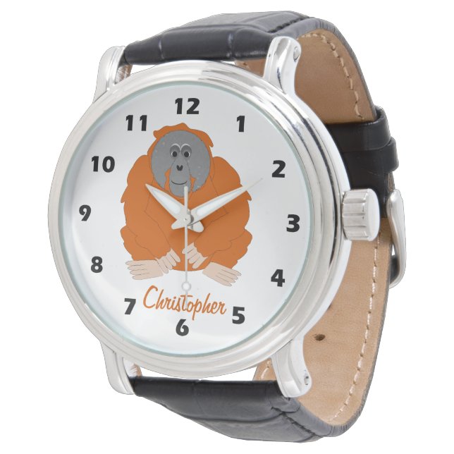 Persoonlijk ontwerp orang-oetan horloge (Gekanteld)