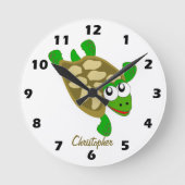 Persoonlijk ontwerp schildpad ronde klok (Voorkant)