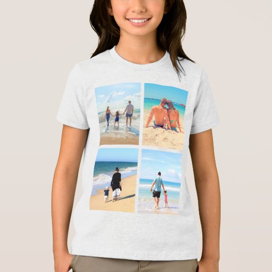 Persoonlijk ontwerp uw eigen aangepaste foto colla Tri-Blend shirt (Voorkant)