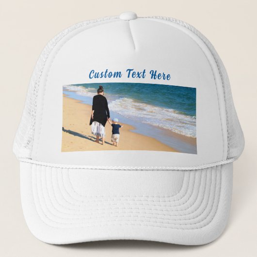 Persoonlijk ontwerp uw fotohoed aangepaste tekst trucker pet (Voorkant)