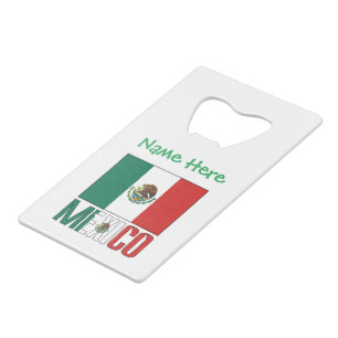 Persoonlijk ontwerp van de Mexicaanse vlagnaam Creditkaart Flessenopener