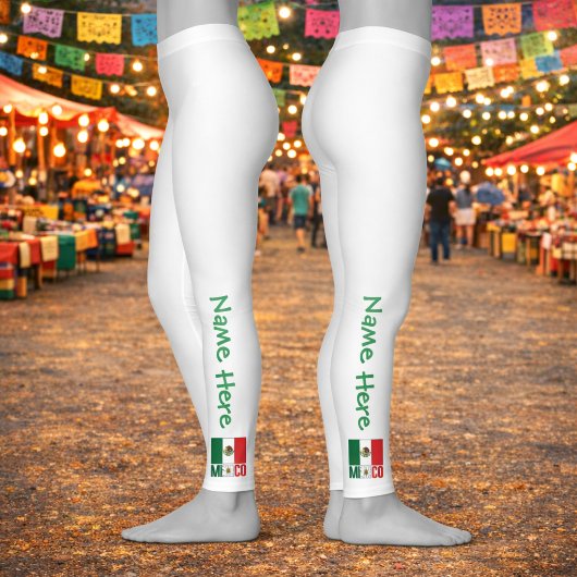 Persoonlijk ontwerp van de Mexicaanse vlagnaam Leggings