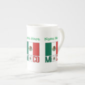 Persoonlijk ontwerp van de Mexicaanse vlagnaam Porselein Kop (Voorkant rechts)