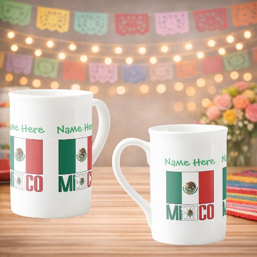 Persoonlijk ontwerp van de Mexicaanse vlagnaam Porselein Kop