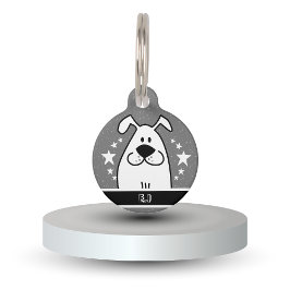 Persoonlijk ontwerp van een malle hond met QR-code Huisdierpenning