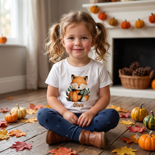 Persoonlijk ontwerp van een vos en pompoen voor Ha Kinder Shirts