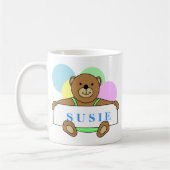 Persoonlijk ontwerp van teddybeer koffiemok (Links)