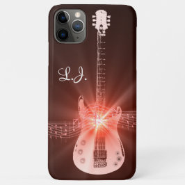 Persoonlijk ontwerp voor een brandende gitaarthema iPhone 11 pro max hoesje
