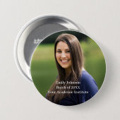 Persoonlijk ontwerp voor school- of universiteitsr ronde button 7,6 cm (Voorkant /achterkant)