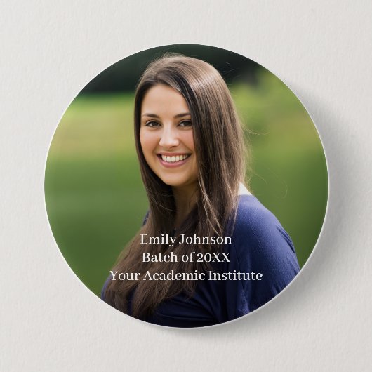 Persoonlijk ontwerp voor school- of universiteitsr ronde button 7,6 cm (Voorkant)