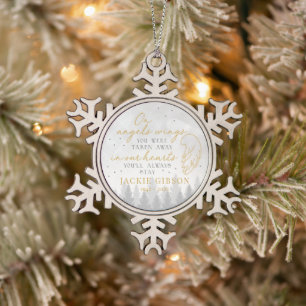 Persoonlijk Op Engelen Vleugels Tin Sneeuwvlok Ornament